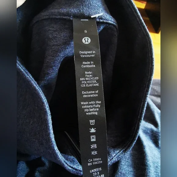 Lululemon Soft Jersey Half Zip Size Small, Heathered Classic Navy - Picture 11 of 11